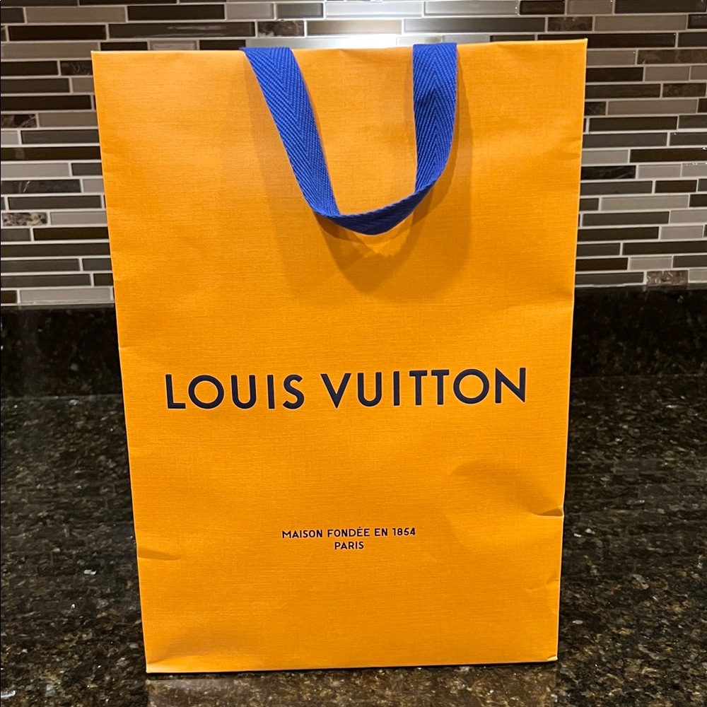 LV Vibrant Orange Bag with Blue Handles - Picture 5 of 13